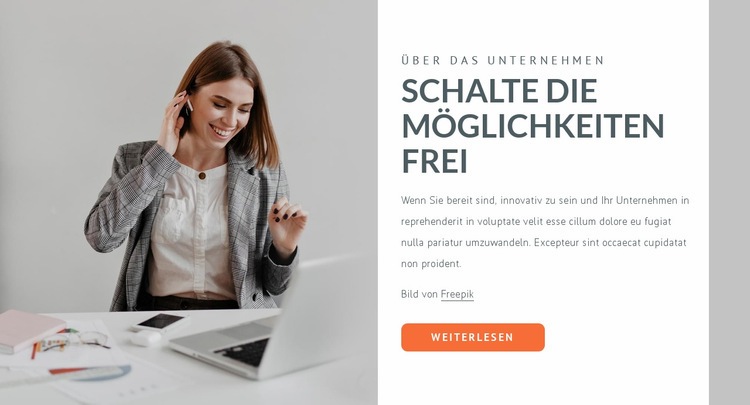 Schalte deine Möglichkeiten frei HTML Website Builder