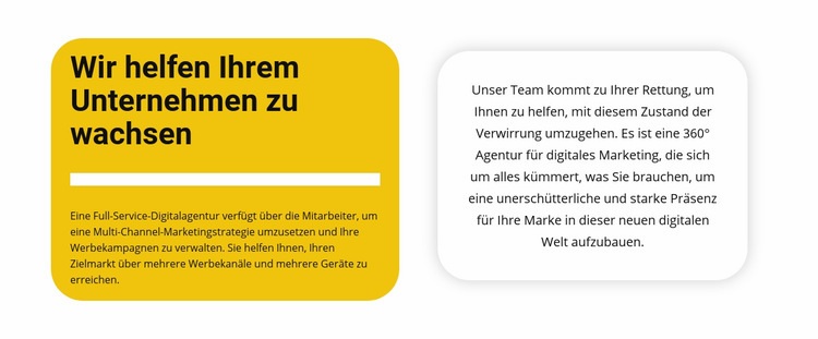 Zwei Texte auf farbigem Hintergrund HTML5-Vorlage