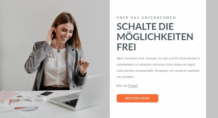 Schalte deine Möglichkeiten frei Website-Modell