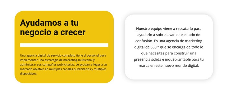 Dos textos sobre un fondo de color Diseño de páginas web