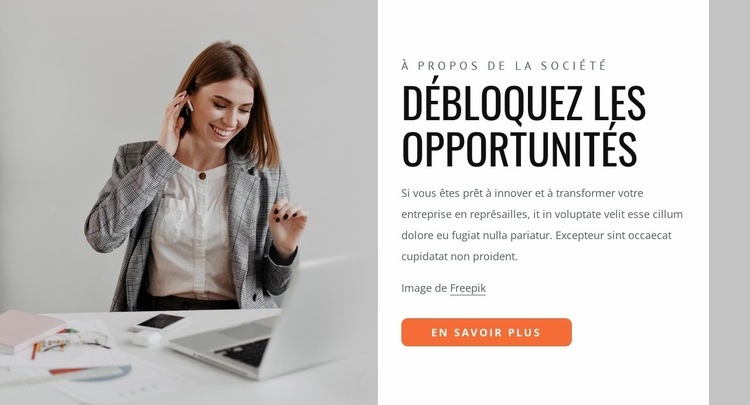 Débloquez vos opportunités Conception de site Web