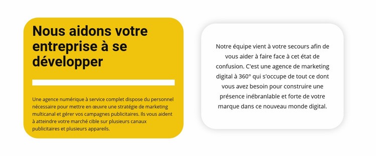 Deux textes sur fond de couleur Conception de site Web