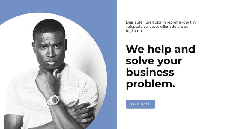 Helps solve problems Homepage Design