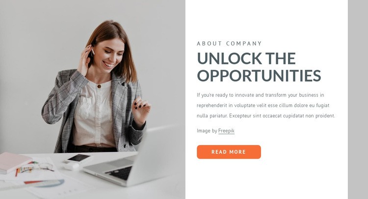 Unlock your opportunities Homepage Design