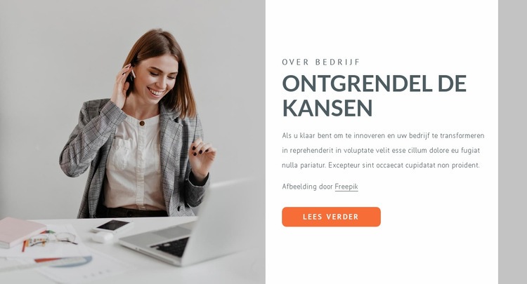 Ontgrendel uw kansen Html Website Builder