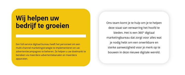 Twee teksten op een gekleurde achtergrond Html Website Builder