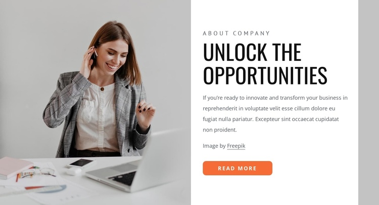 Unlock your opportunities One Page Template