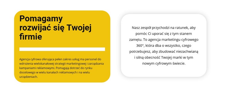 Dwa teksty na kolorowym tle Kreator witryn internetowych HTML