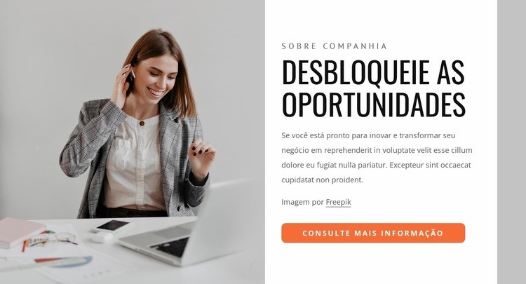 Desbloqueie suas oportunidades Design do site
