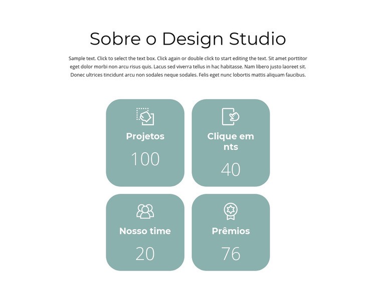 Resultados do ano Design do site