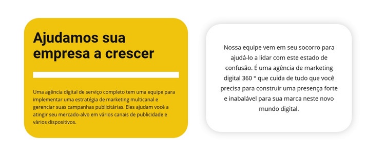 Dois textos em um fundo colorido Landing Page