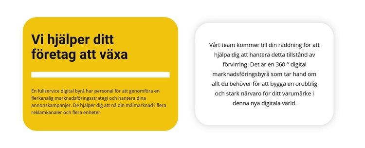 Två texter på en färgad bakgrund HTML-mall