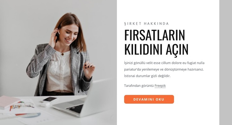 Fırsatlarınızın kilidini açın HTML Şablonu