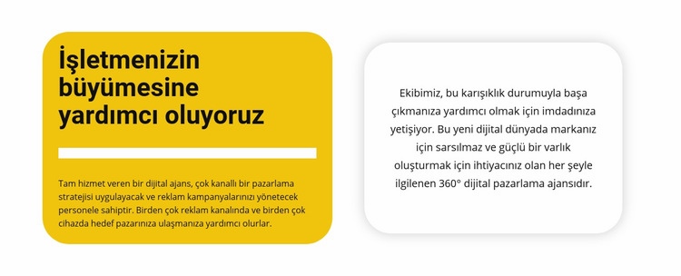 Renkli bir arka plan üzerinde iki metin Html Web Sitesi Oluşturucu