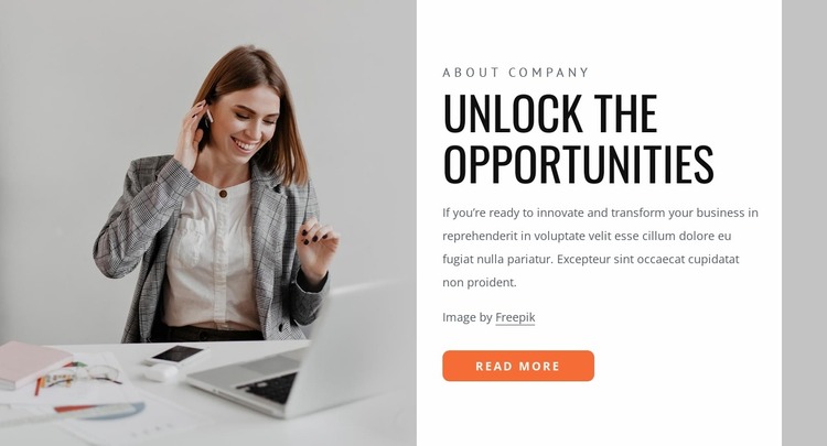 Unlock your opportunities Website Mockup