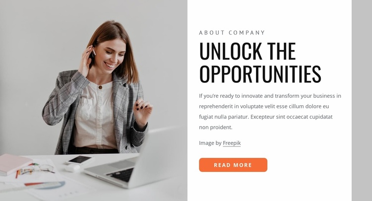 Unlock your opportunities Landing Page