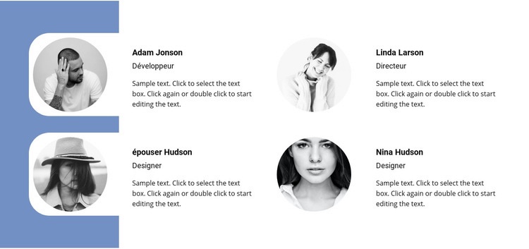 Quatre membres Créateur de site Web HTML