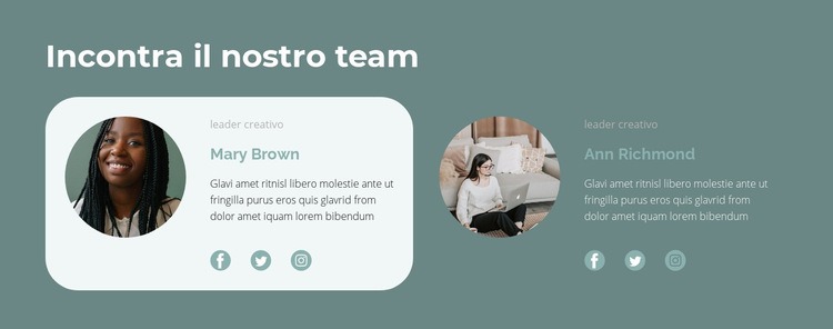 Team di gestione Costruttore di siti web HTML