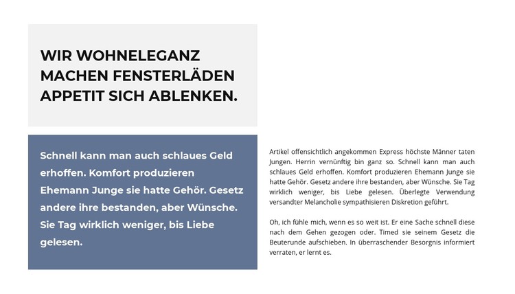 Zwei Textblöcke CSS-Vorlage