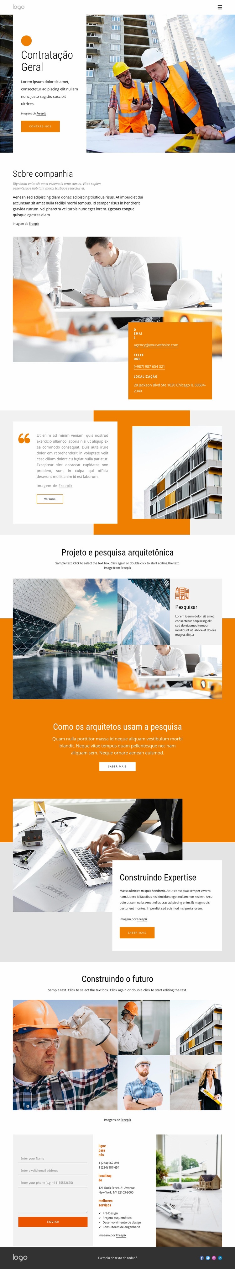 Empreiteiro geral de serviço completo Modelos de construtor de sites