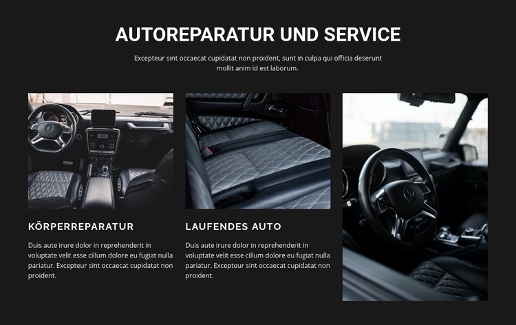 Autoreparatur Eine Seitenvorlage