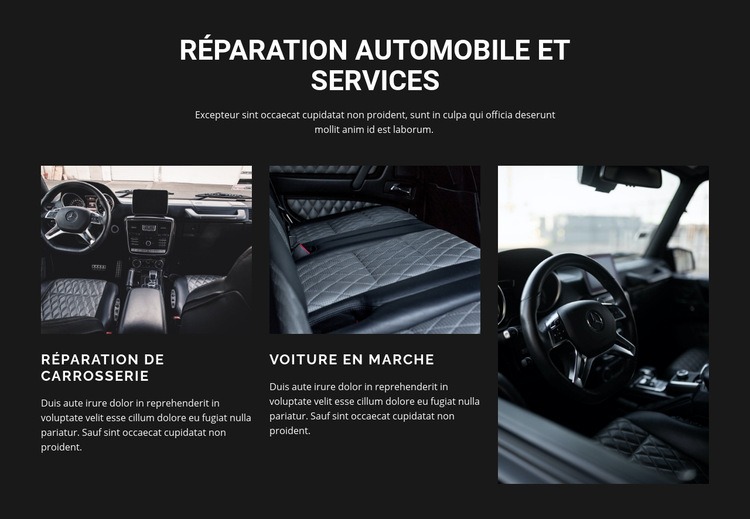 Réparation automobile Conception de site Web