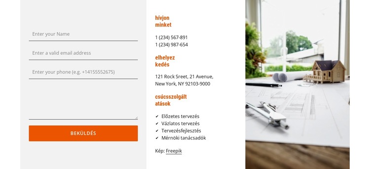 Támogatás az építészek számára HTML Sablon