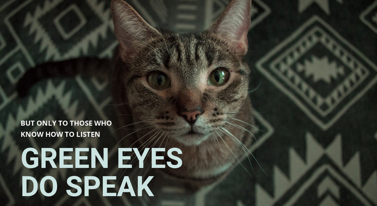 Green eyes do speak Website Mockup