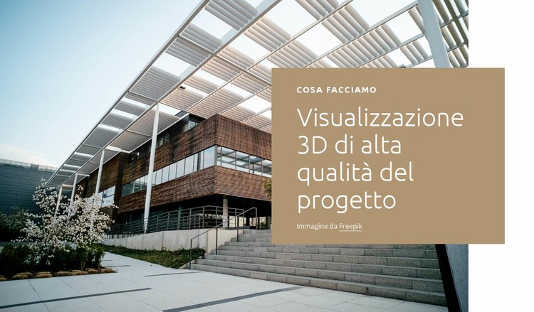 Visualizzazione 3D Mockup del sito web