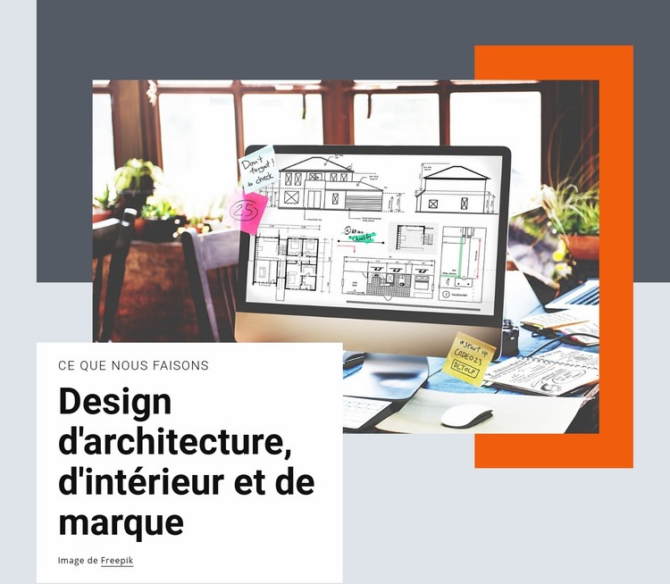 Conception architecturale et de marque Maquette de site Web