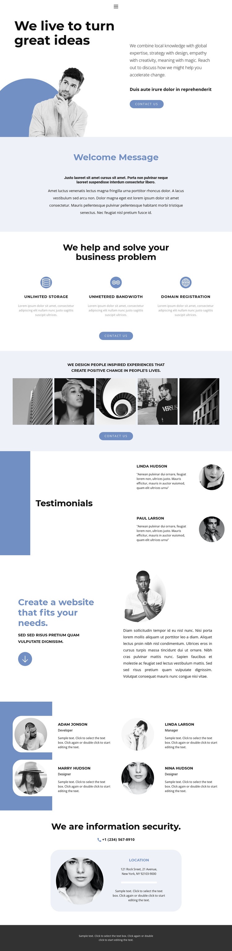 The embodiment of bold ideas Homepage Design