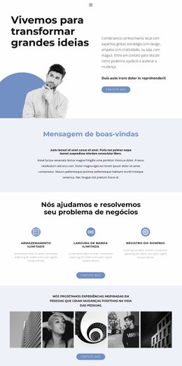 Designer De Site Para A Personificação De Ideias Ousadas