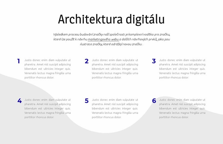 Architektura digitálu Šablona webové stránky