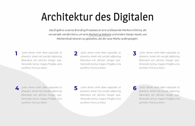 Architektur des Digitalen Eine Seitenvorlage