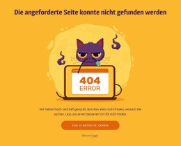 404 Seite Mit Katze Responsive Website