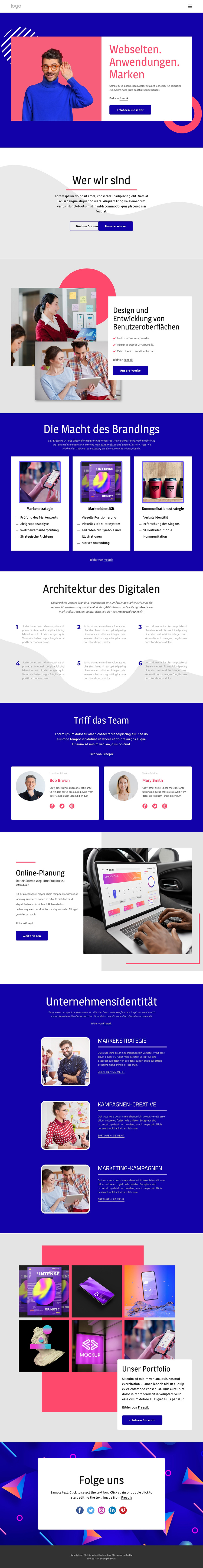 Websites und Anwendungen WordPress-Theme