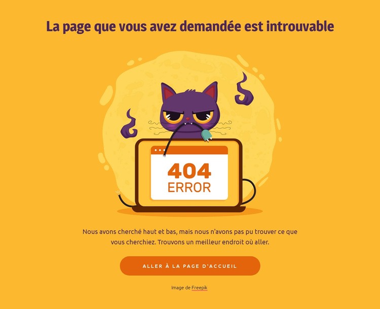 404 page avec chat Conception de site Web