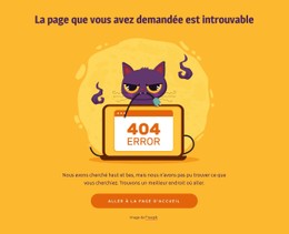 404 Page Avec Chat Modèle De Page De Destination