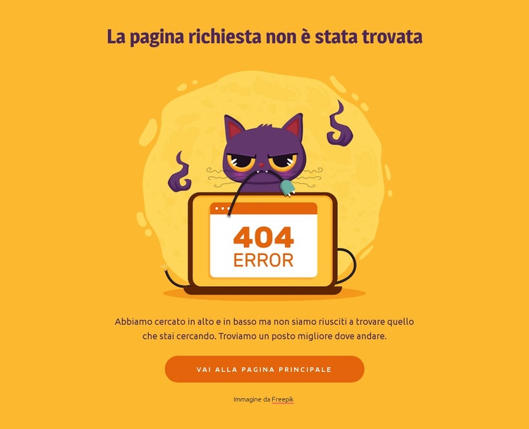 404 pagina con gatto Modello HTML5