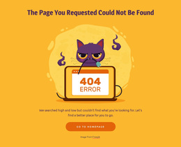 404 Page With Cat Joomla Page Builder