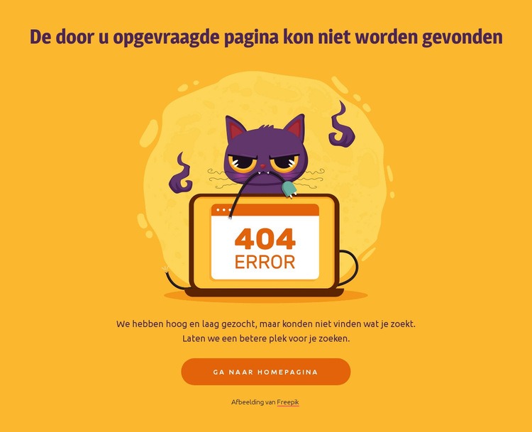 404 pagina met kat Sjabloon