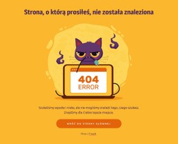 Najbardziej Kreatywna Makieta Witryny Internetowej Dla Strona 404 Z Kotem