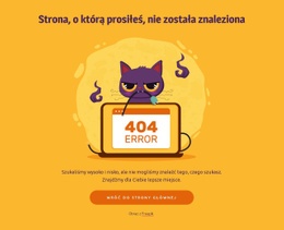 Strona 404 Z Kotem - Responsywny Szablon HTML5