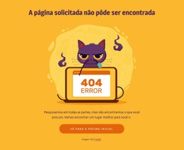 Página 404 Com Gato - Construtor De Sites Personalizados