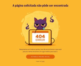 Página 404 Com Gato - HTML Website Builder