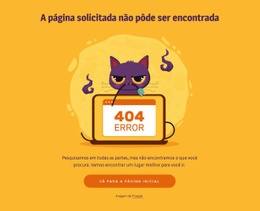 Página 404 Com Gato Modelos Html5 Responsivos Gratuitos