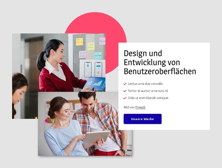 Schnittstellen-Design Website-Modell