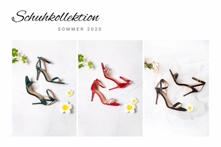 Schuhkollektion Website-Modell