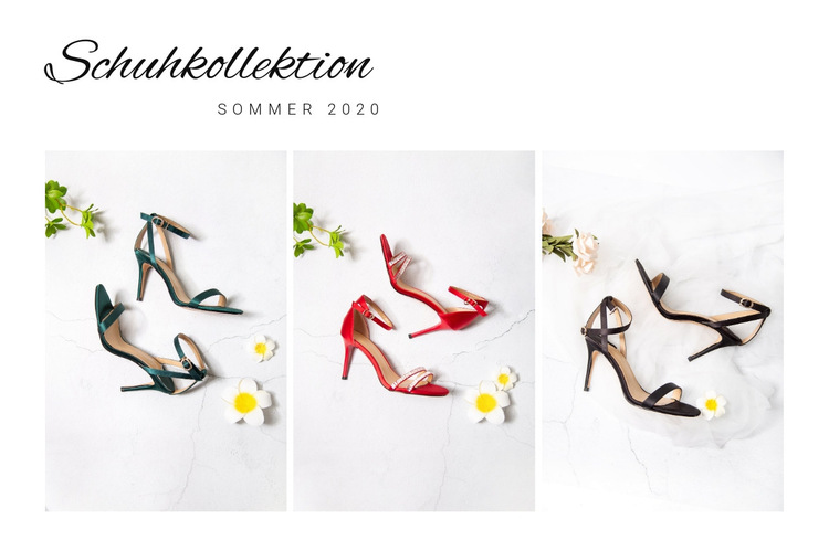 Schuhkollektion Website-Vorlage