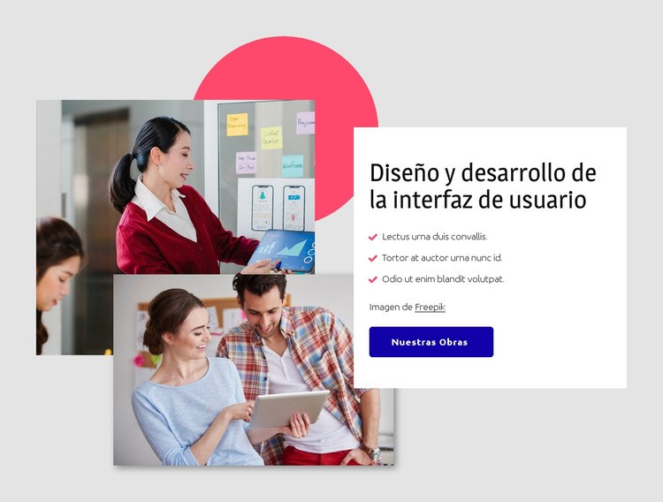 Diseño de interfaz Creador de sitios web HTML